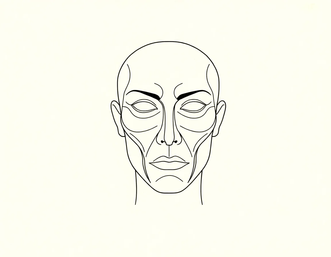 Schematic anatomical diagram for anti-wrinkle injections — reference illustration explaining how the non-surgical procedure works. Not a depiction of any patient.