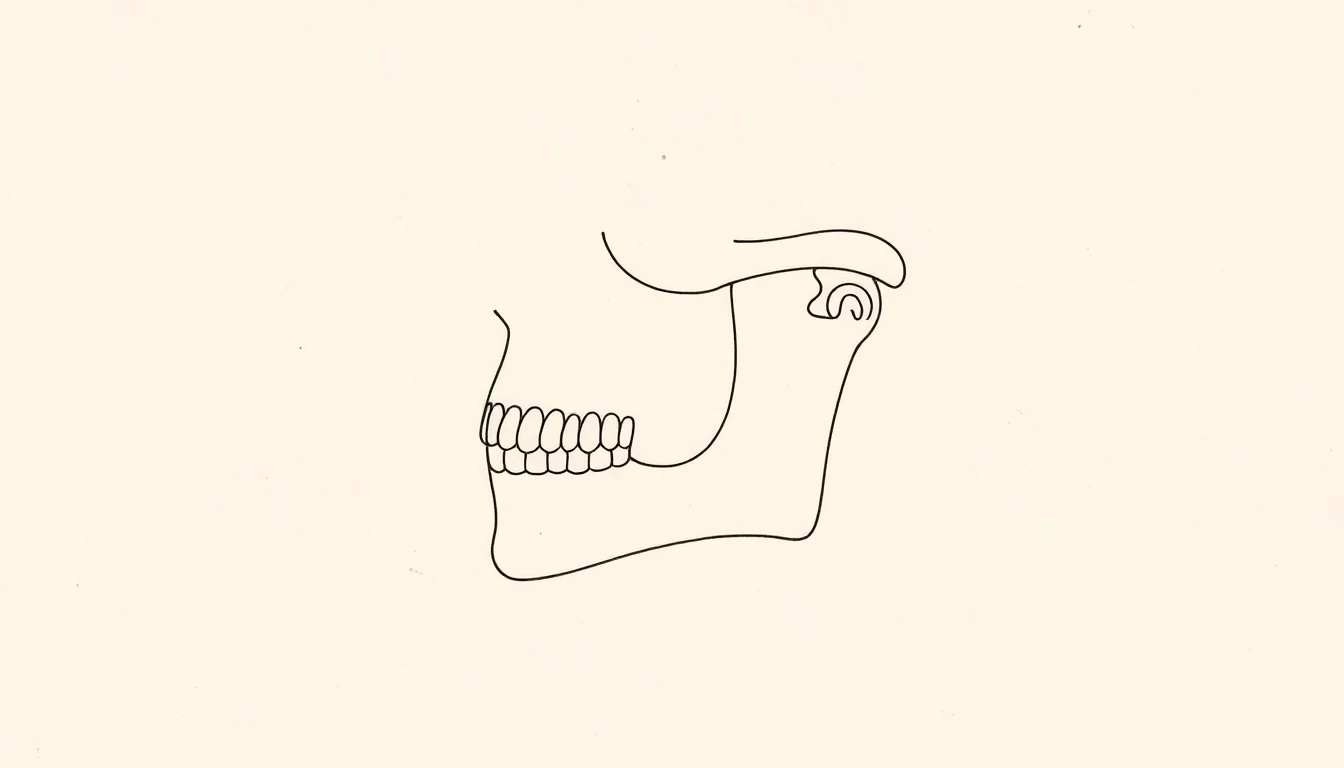 Editorial illustration for our chin filler guide — non-surgical cosmetic procedure overview, cost, and AHPRA-registered practitioners in Australia. Decorative; not a depiction of patients or results.